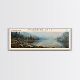Summer Lake Panoramic Wall Art, Framed Canvas Print, Lake House Decor, Travel Poster, Serene Landscape, Bedroom Decor, Beautiful Lake Art