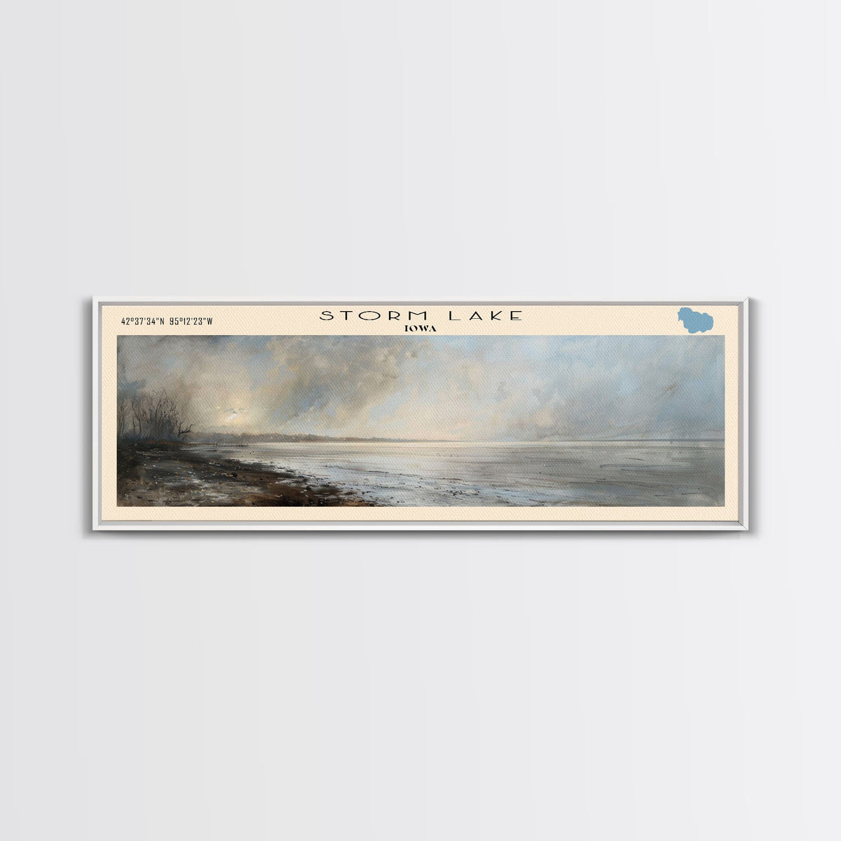 Tatinnai Lake Panoramic Wall Art, Framed Canvas Print, Lake House Decor, Travel Poster, Beautiful Lake Scene, Living Room Decor, Home Decoration