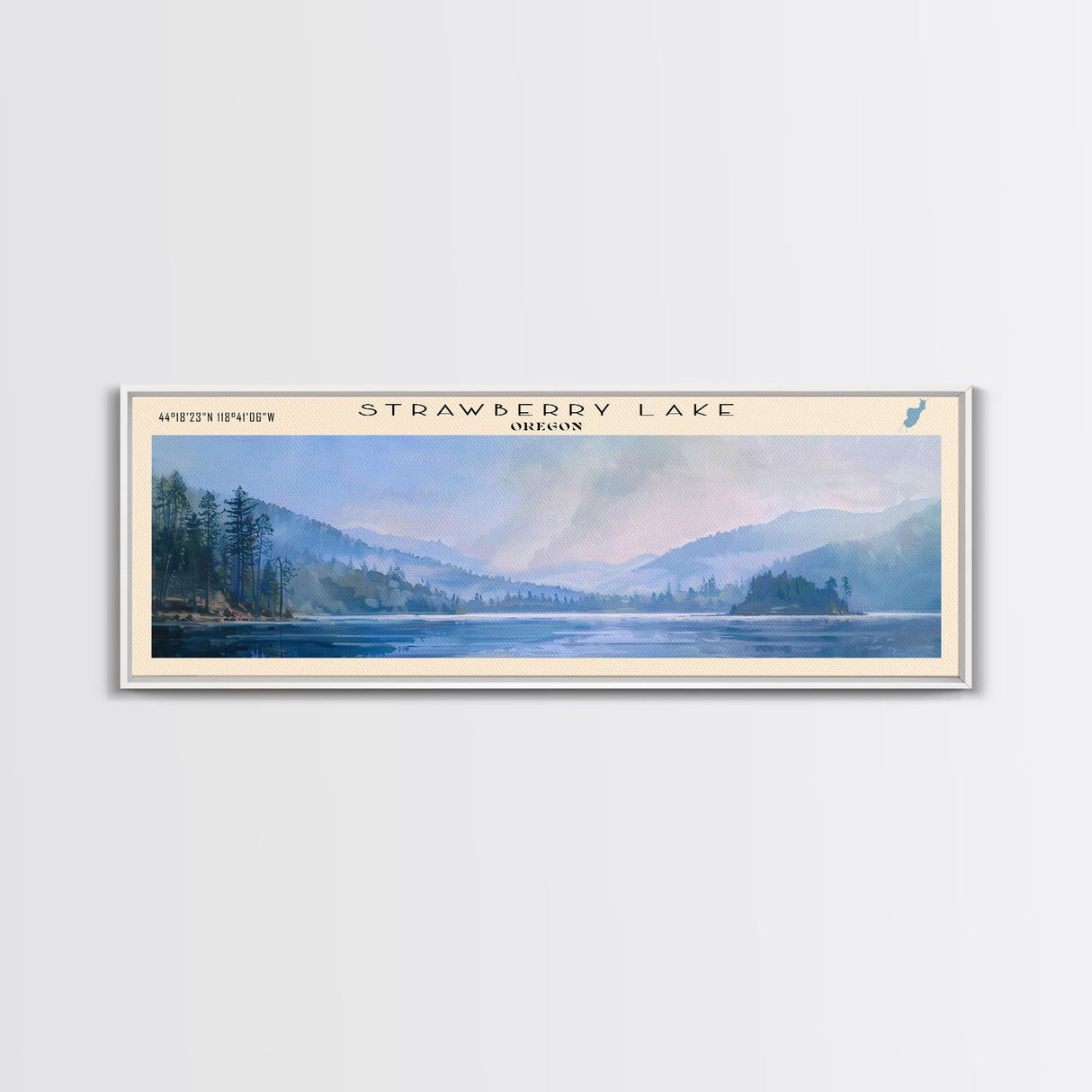 Taylorsville Lake Kentucky Panoramic Wall Art, Framed Canvas Print, Lake House Decor, Travel Poster, Scenic Lake Scene, Bedroom Decor, Wall Art