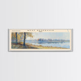 Yathkyed Lake Panoramic Wall Art, Framed Canvas Print, Lake House Decor, Travel Poster, Serene Landscape, Home Art