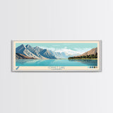Convict Lake California Framed Canvas Print, Midcentury Modern Panoramic Wall Art, Living Room Decor, Pop Art, Travel Poster Art, Nature Art, Lake House Decor