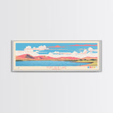 Fort Peck Lake Montana Framed Canvas Print, Panoramic Wall Art, Midcentury Modern, Pop Art, Bedroom Decor, Travel Poster, Nature Art, Artistic Decor