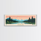 Goose Lake California Oregon Framed Canvas Print, Panoramic Wall Art, Midcentury Modern, Pop Art, Living Room Decor, Travel Poster, Lake View, Nature Art