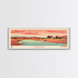 Heron Lake New Mexico Framed Canvas Print, Panoramic Art, Midcentury Modern, Pop Art, Bedroom Decor, Travel Poster, Artistic Decor, Home Decor