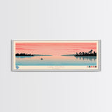 Lake Apopka Florida Framed Canvas Print, Panoramic Art, Midcentury Modern, Pop Art, Living Room Wall Art, Travel Poster, Lake House Decor