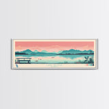 Lake George Florida Framed Canvas Print, Panoramic Wall Art, Midcentury Modern, Pop Art, Bedroom Decor, Travel Poster, Living Room Art