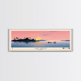 Lake Tarpon Florida Framed Canvas Print, Panoramic Wall Art, Midcentury Modern, Pop Art, Living Room Decor, Travel Poster, Lake House Art