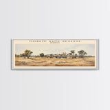 Moremi Game Reserve Travel Poster Print, Framed Canvas Print, COUNTRY Travel Art, Wood Framed Art, Wall Hanging, Home Decor
