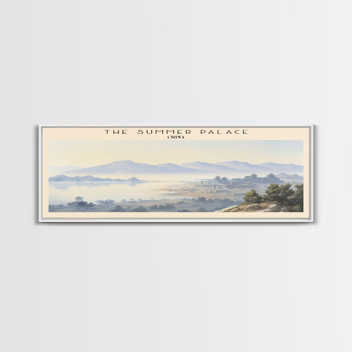 The Summer Palace COUNTRY Travel Poster Print, Framed Canvas Print, COUNTRY Travel Art, Wood Framed Art, Wall Hanging, Home Decor