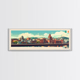 Belfast, Ireland Travel Poster Panoramic Canvas Print, Belfast, Ireland Painting, Ireland Art, Belfast Travel Art, Guest Room Painting