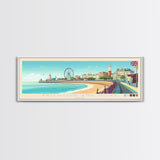 Brighton and Hove, England Travel Poster Panoramic Canvas Print, Brighton and Hove, England Painting, England Art, Brighton and Hove Travel Art, Guest Room Painting