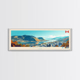Kamloops, Canada Panoramic Travel Poster Canvas Print, Kamloops, Canada Painting, Canada Art, Kamloops Travel Art, Guest Room Painting