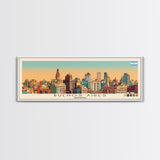 Buenos Aires, Argentina Panoramic Canvas Print, Buenos Aires, Argentina Painting, Argentina Art, Buenos Aires Travel Poster, Travel Art, Guest Room Painting