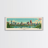Calgary, Canada Panoramic Canvas Print, Calgary, Canada Painting, Canada Art, Calgary Travel Poster, Travel Art, Guest Room Painting