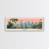 Cali, Colombia Panoramic Canvas Print, Cali, Colombia Painting, Colombia Art, Cali Travel Poster, Travel Art, Vacation Gift