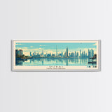 Dubai, United Arab Emirates Panoramic Canvas Print, Dubai, United Arab Emirates Painting, United Arab Emirates Art, Dubai Travel Poster, Travel Art, Housewarming Gift