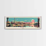 Gizeh, Egypt Panoramic Canvas Print, Gizeh, Egypt Painting, Egypt Art, Gizeh Travel Poster, Travel Art, Vacation Gift