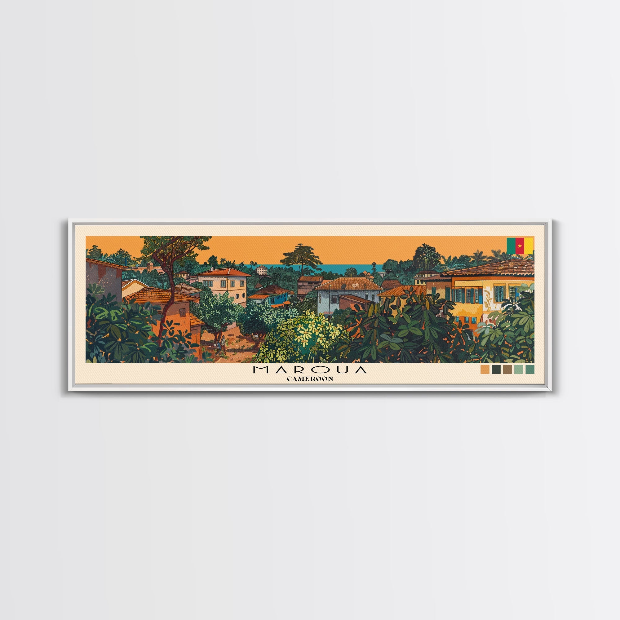 Maroua, Cameroon Panoramic Canvas Print, Maroua, Cameroon Painting