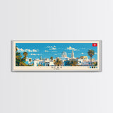 Sfax, Tunisia Panoramic Canvas Print, Sfax, Tunisia Painting, Tunisia Art, Sfax Travel Poster, Travel Art, Living Room Painting