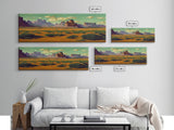 Pueblo Style Wild West Art, Watercolor Painting Canvas Print, Framed Wall Art, Cool Wall Decor