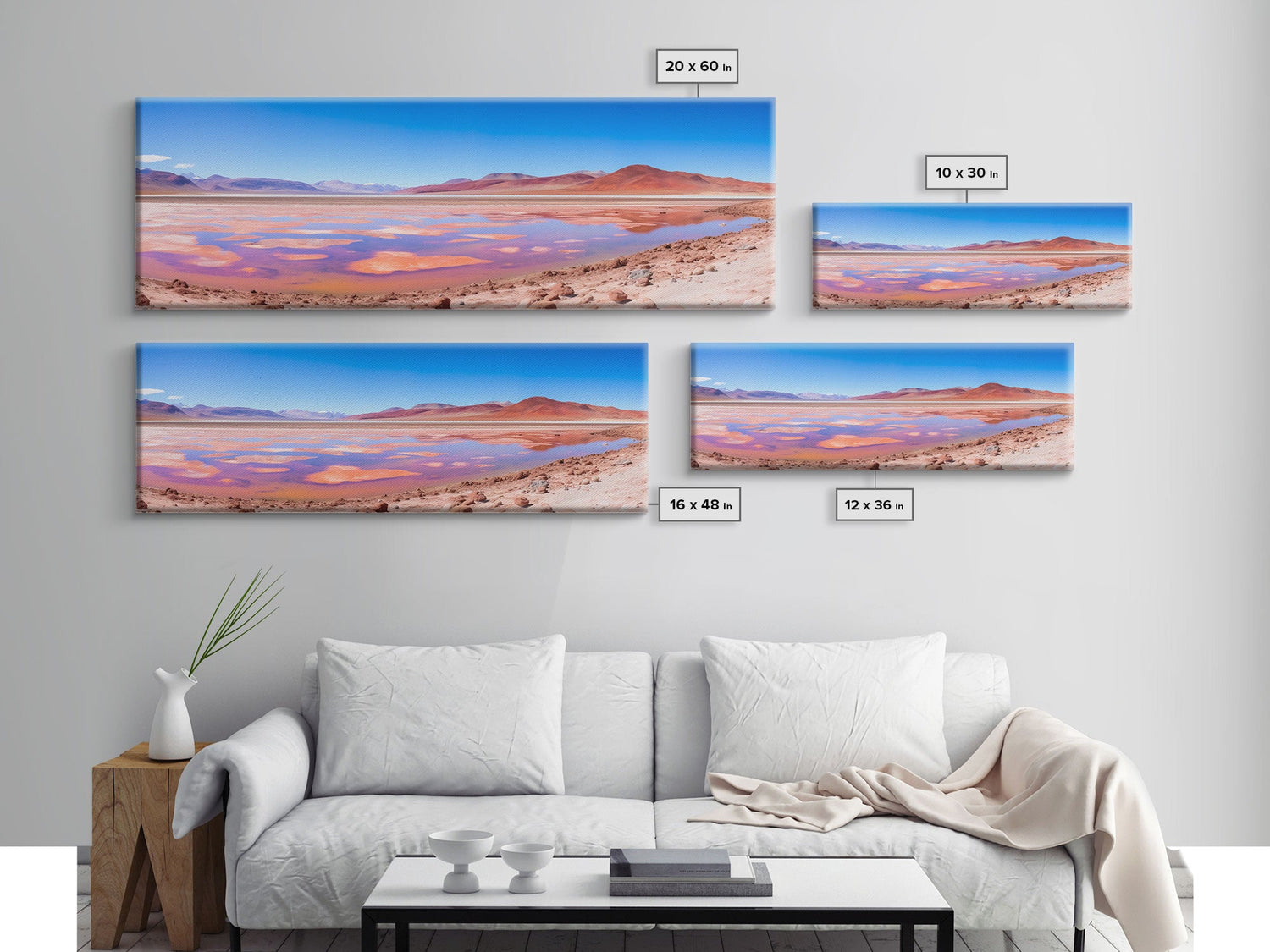 Panoramic Print of Laguna Colorada Salt Flats, Extra Large Wall Art, Panoramic Wall Art, Panoramic Landscape Print, Landscape Photography