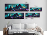 Luminescent trail in the forest, fantasy art, RPG concept art, canvas print, tiny worlds, glowing mushrooms out of focus, miniature worlds