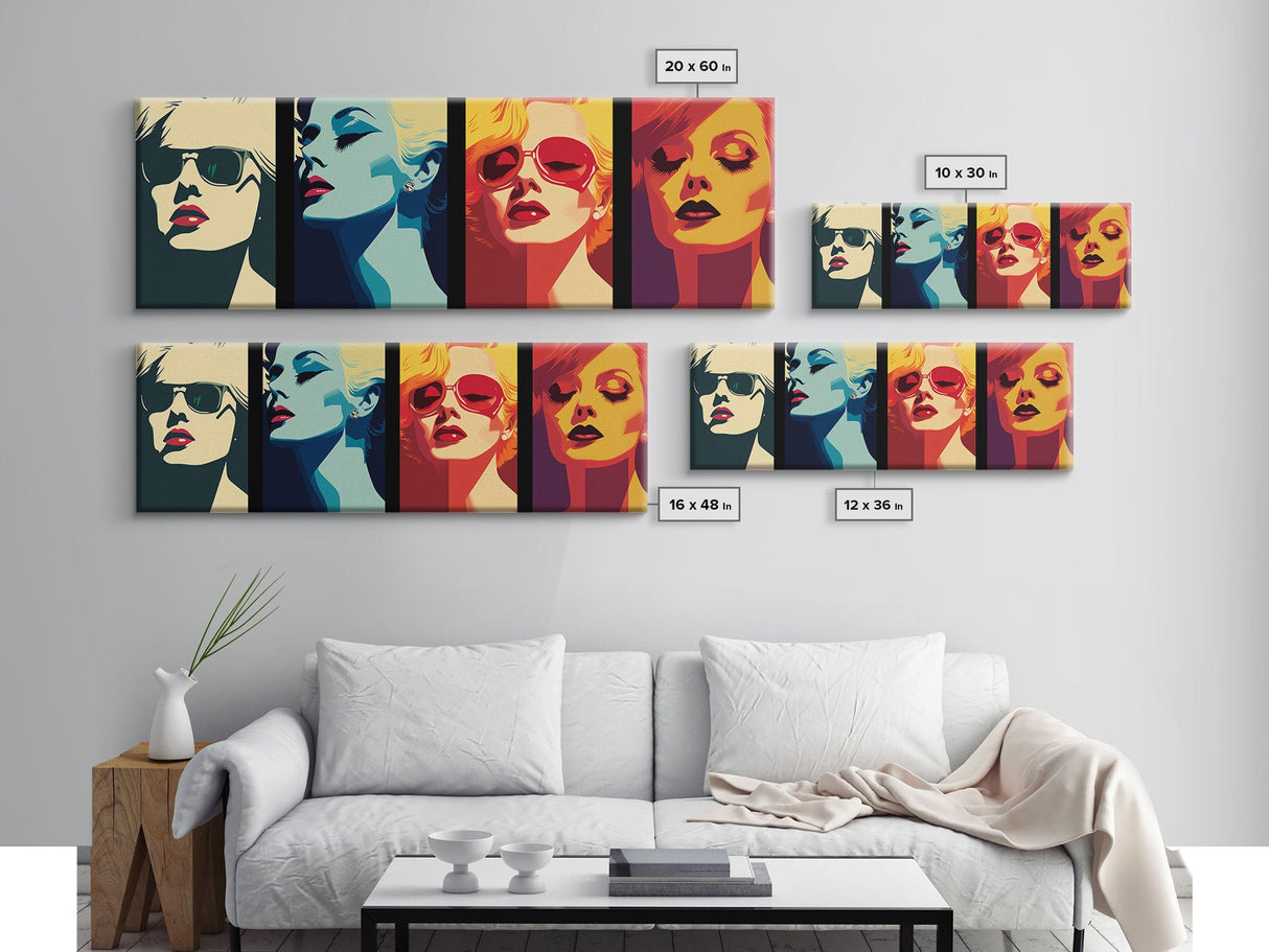 Pop Art Print, Kitchen Wall Decor, Framed Canvas Print, Warhol Inspired Colorful MCM Pop Art, Midcentury Modern
