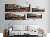 Abandoned Train Tracks, Urban Decay Graffiti Photography, Framed Canvas Print, Industrial Loft Decor, Loft Wall Art, Urban Art