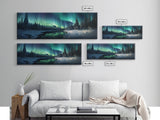 Northern lights canvas wall art Forest print Aurora Borealis Night Sky canvas Nature wall art Northern lights Landscape Framed Wall Art