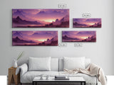 A Beautiful Mountain Scene at Sunset, Extra Large Wall Art, Framed Panoramic Canvas Print, Framed Wall Art