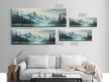 Mountain Lake Wall Art, Oil Landscape Painting On Canvas - Large Gallery Wrapped Canvas Wall Art Prints With/Without Floating Frames
