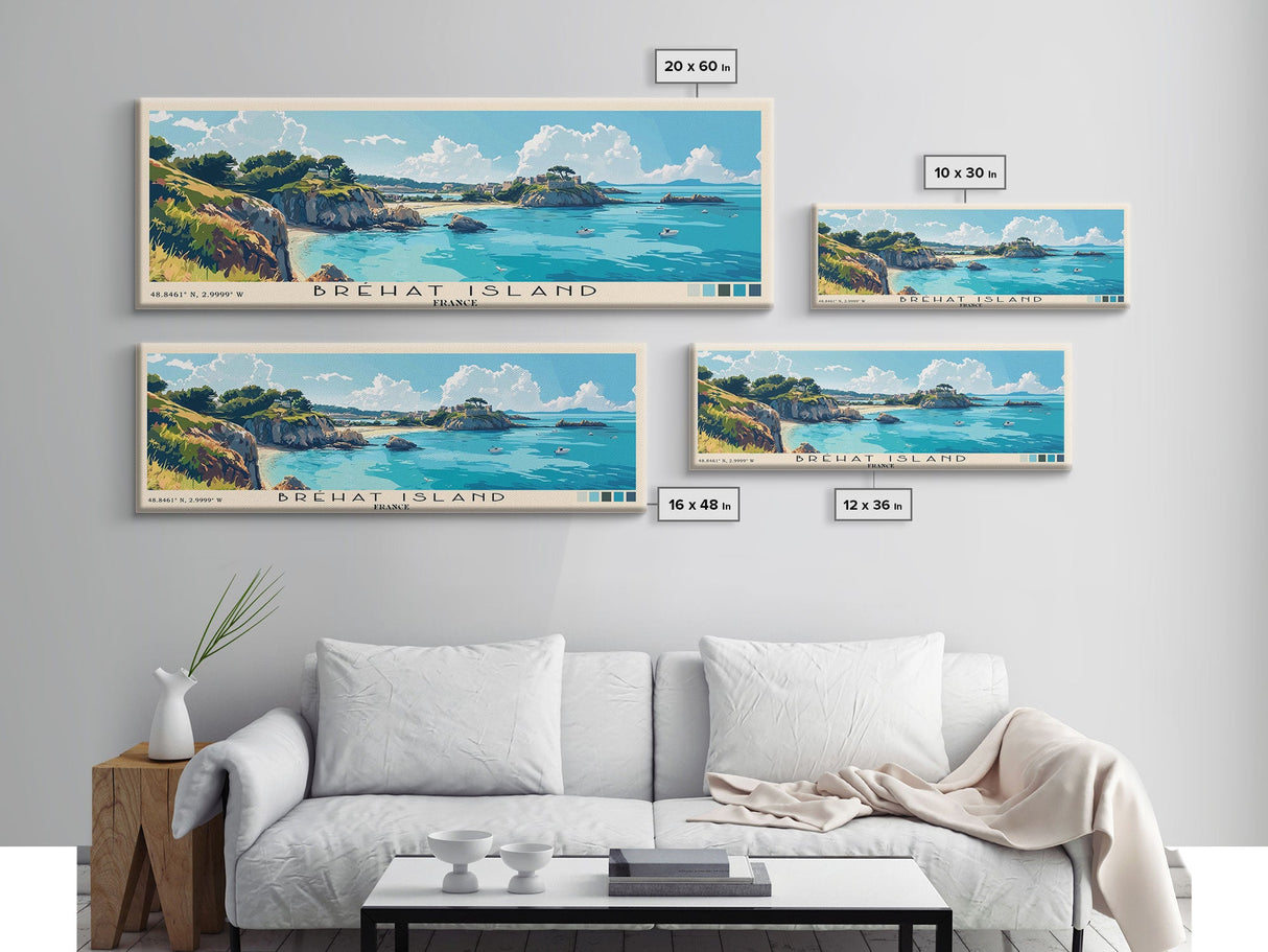 Bréhat Island, France Panoramic Print, Vacation Gift, France Wall Art, Vacation Wall Art, Vacatation Memories, Beach Decor, Beach Or Lakehouse Art