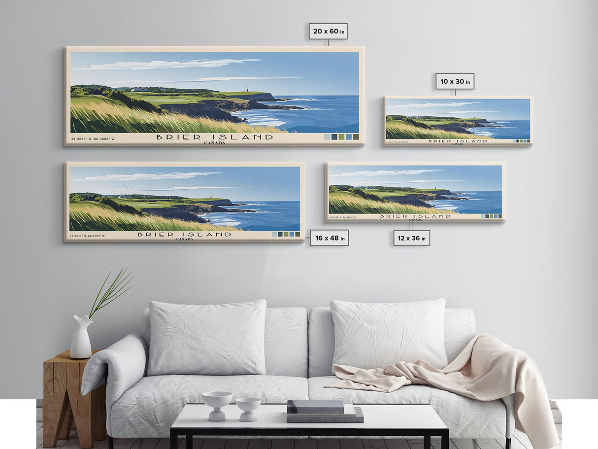 Brier Island, Canada Panoramic Beach Print, Vacation Gift, Canada Wall Art, Beach Painting, Beach Decor, Beach Painting