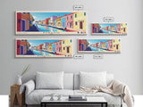 Burano, Italy Panoramic Print, Vacation Gift, Italy Wall Art, Beach Painting, Beach Decor, Beach Or Lakehouse Art