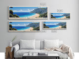 Butterfly Valley Beach, Turkey Panoramic Print, Vacation Gift, Turkey Wall Art, Beach Painting, Beach Decor, Large Wall Art, Wood Frame Art