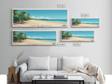 Cable Beach, Australia Panoramic Beach Print, Vacation Gift, Australia Wall Art, Framed Canvas Print, Framed Beach Painting