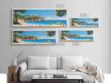 Cala Salada, Spain Panoramic Beach Print, Vacation Gift, Spain Wall Art, Beach Painting, Beach Decor, Beach Painting