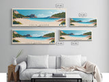 Cala Saura, Spain Panoramic Print, Vacation Gift, Spain Wall Art, Beach Painting, Beach Decor, Large Wall Art, Wood Frame Art