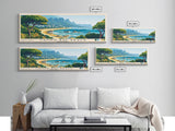 Camps Bay Beach, South Africa Panoramic Beach Print, Vacation Gift, South Africa Wall Art, Framed Canvas Print, Framed Beach Painting