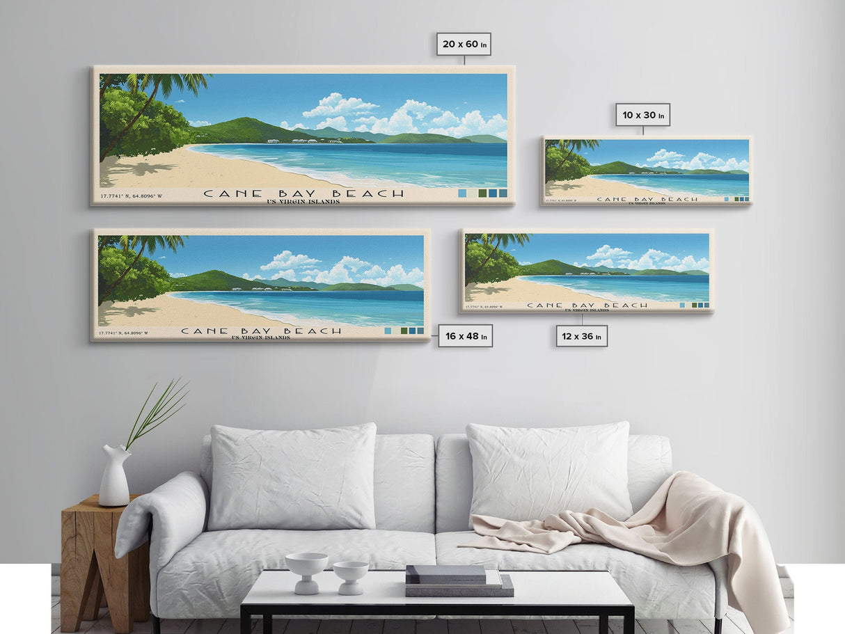 Cane Bay Beach, US Virgin islands Panoramic Print, Vacation Gift, US Virgin islands Wall Art, Vacation Wall Art, Vacatation Memories, Beach Decor, Beach Or Lakehouse Art
