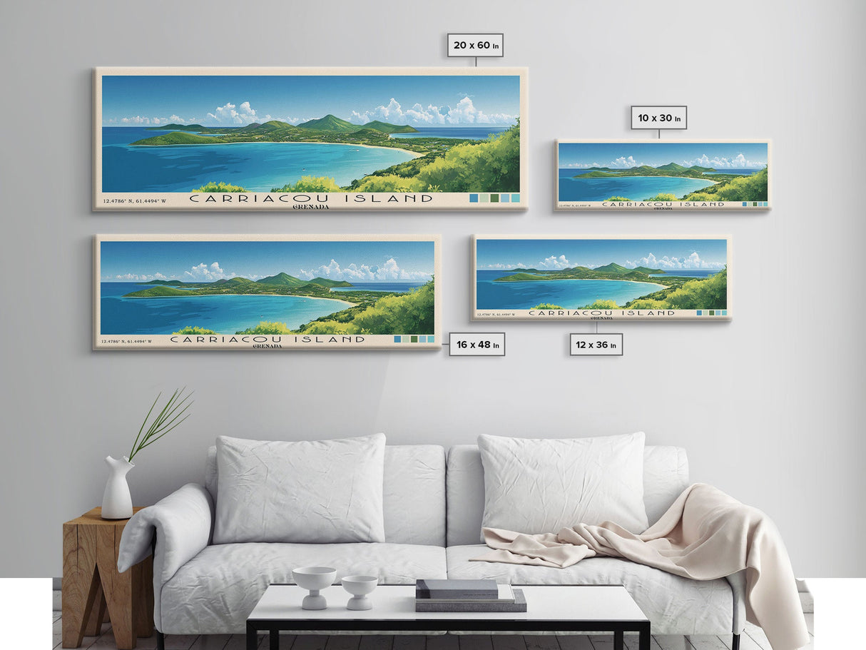 Carriacou Island, Grenada Panoramic Print, Vacation Gift, Grenada Wall Art, Vacation Wall Art, Vacatation Memories, Beach Decor, Beach Or Lakehouse Art