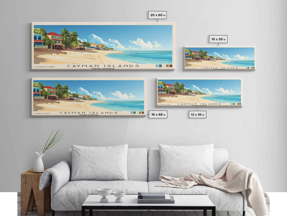 Cayman Islands, United Kingdom Panoramic Print, Vacation Gift, United Kingdom Wall Art, Vacation Wall Art, Vacatation Memories, Beach Decor, Beach Or Lakehouse Art