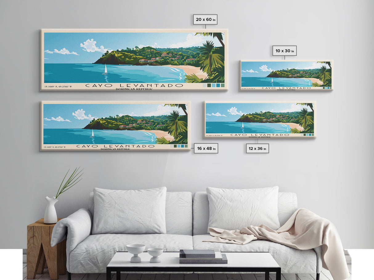 Cayo Levantado, Dominican Republic Panoramic Print, Vacation Gift, Dominican Republic Wall Art, Beach Painting, Beach Decor, Beach Or Lakehouse Art