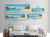 Cayo Paraiso, Dominican Republic Panoramic Beach Print, Vacation Gift, Dominican Republic Wall Art, Beach Painting, Beach Decor, Beach Painting