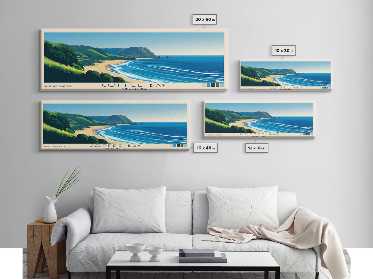 Coffee Bay, South Africa Panoramic Print, Vacation Gift, South Africa Wall Art, Vacation Wall Art, Vacatation Memories, Beach Decor, Beach Or Lakehouse Art