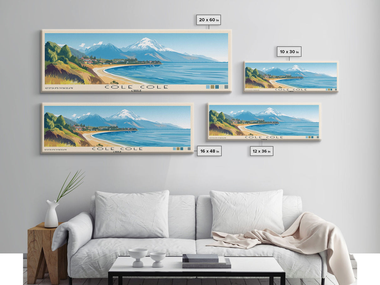 Cole Cole, Chile Panoramic Print, Vacation Gift, Chile Wall Art, Vacation Wall Art, Vacatation Memories, Beach Decor, Beach Or Lakehouse Art
