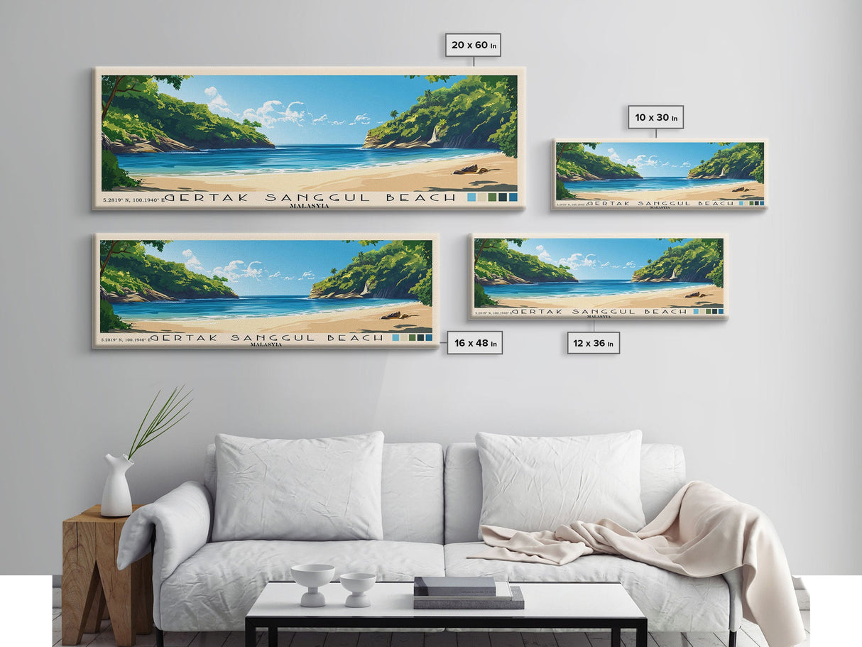 Gertak Sanggul Beach, Malasyia Panoramic Print, Vacation Gift, Malasyia Wall Art, Vacation Wall Art, Vacatation Memories, Beach Decor, Beach Or Lakehouse Art
