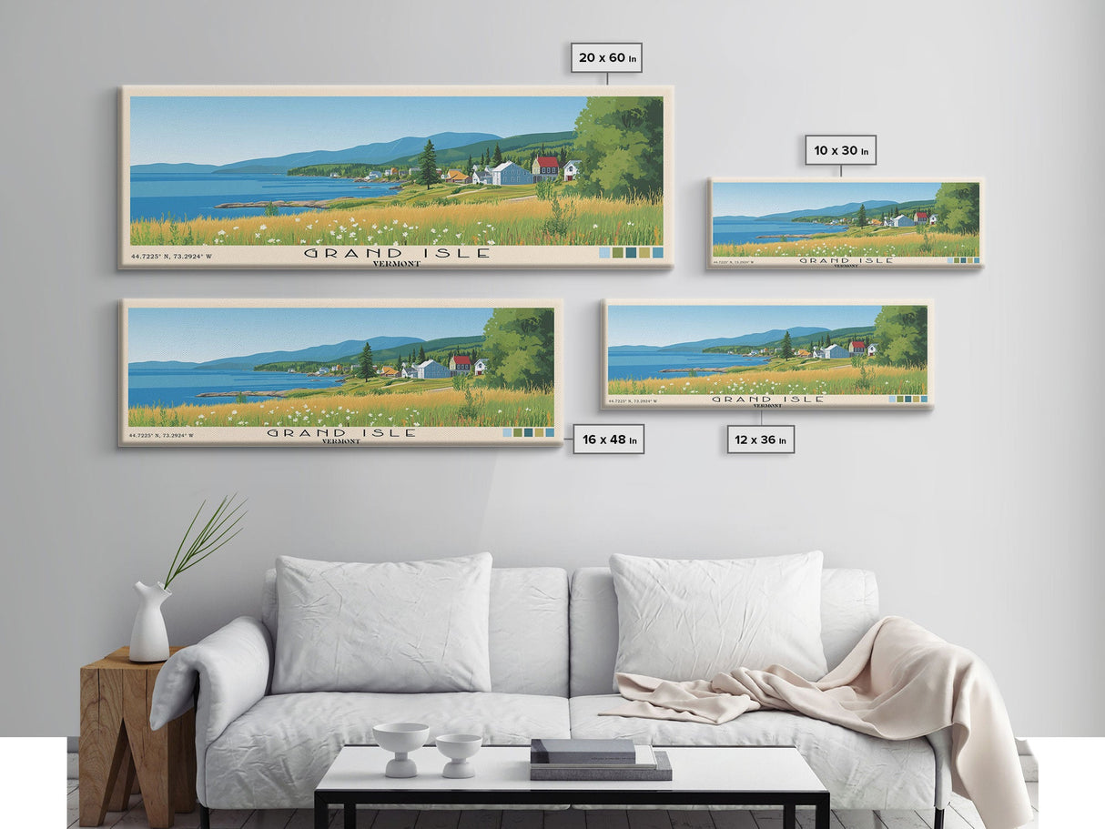 Grand Isle, Vermont Panoramic Print, Vacation Gift, Vermont Wall Art, Vacation Wall Art, Vacatation Memories, Beach Decor, Beach Or Lakehouse Art