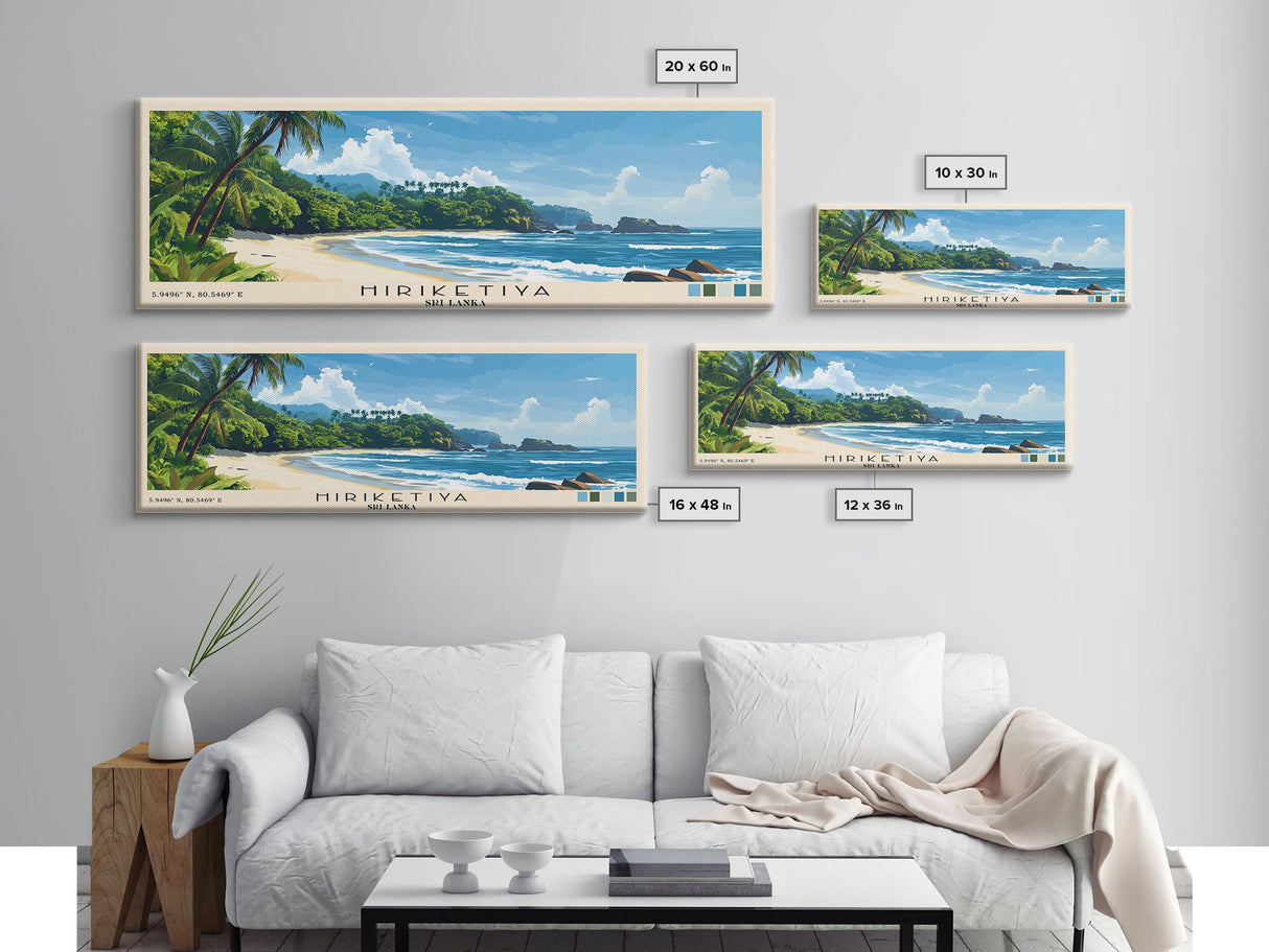 Hiriketiya, Sri Lanka Panoramic Print, Vacation Gift, Sri Lanka Wall Art, Vacation Wall Art, Vacatation Memories, Beach Decor, Beach Or Lakehouse Art