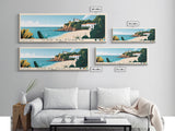 Ilha da Fuseta, Portugal Panoramic Print, Vacation Gift, Portugal Wall Art, Beach Painting, Beach Decor, Large Wall Art, Wood Frame Art